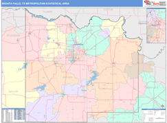 Wichita Falls Metro Area Digital Map Color Cast Style